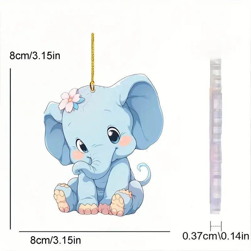 

Acrylic Blue Whimsical Elephant Hanging Decoration Ideal For Car Interior Designs