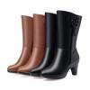 Fashion AIYUQI Women Winter Boots High Quality Cow Leather Long Winter Boots High Heel Wool Warm Female Tassel Boots