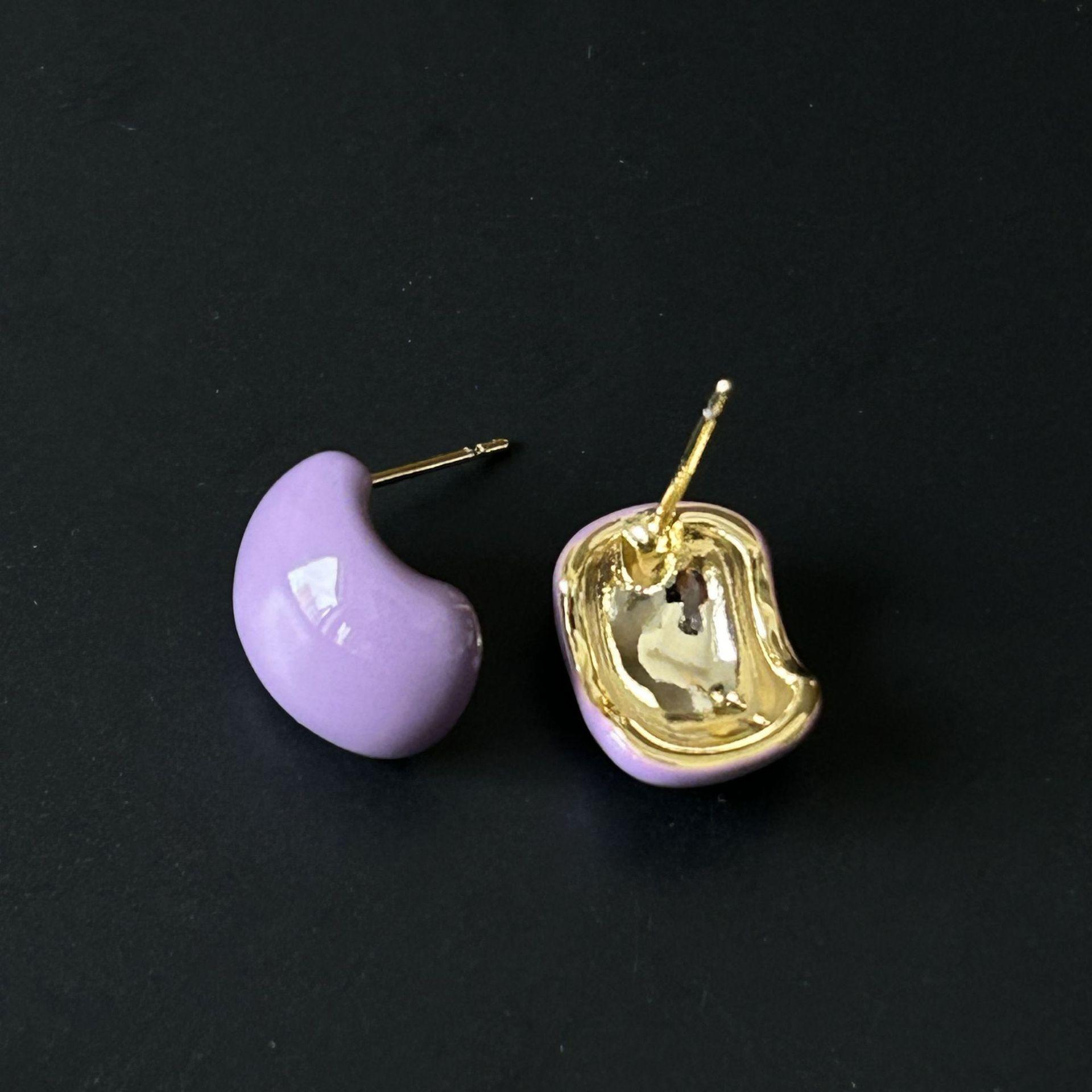 Dopamine color earrings 2025 sense yellow exaggerated earrings seaside vacation wind loop earrings s925 silver needle