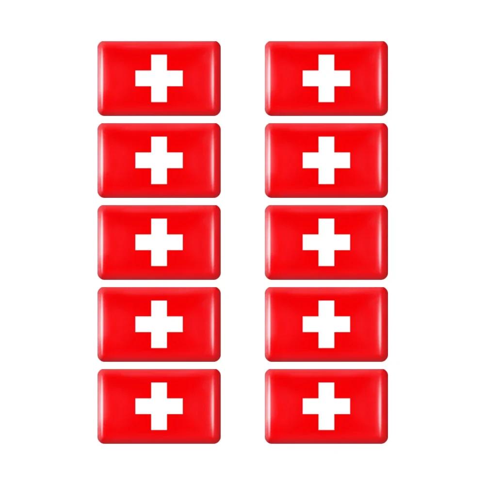 10pcs Epoxy Sweden Flags Sticker Car Interior Decoration Decal for VOLVO S40 S60 S80 S90 XC40 XC60 XC70 XC90 V40 V60 V70 Badge