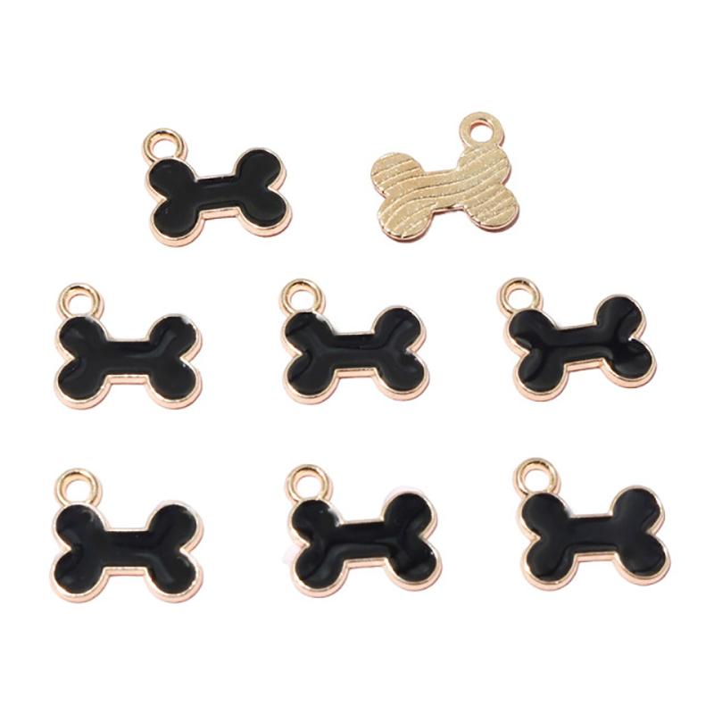 10Pcs 12X13Mm Cute Mini Enamel Animal Dog Bone Charms Pendants For Jewelry Making Necklaces Earrings Bracelets Diy Crafts Supply