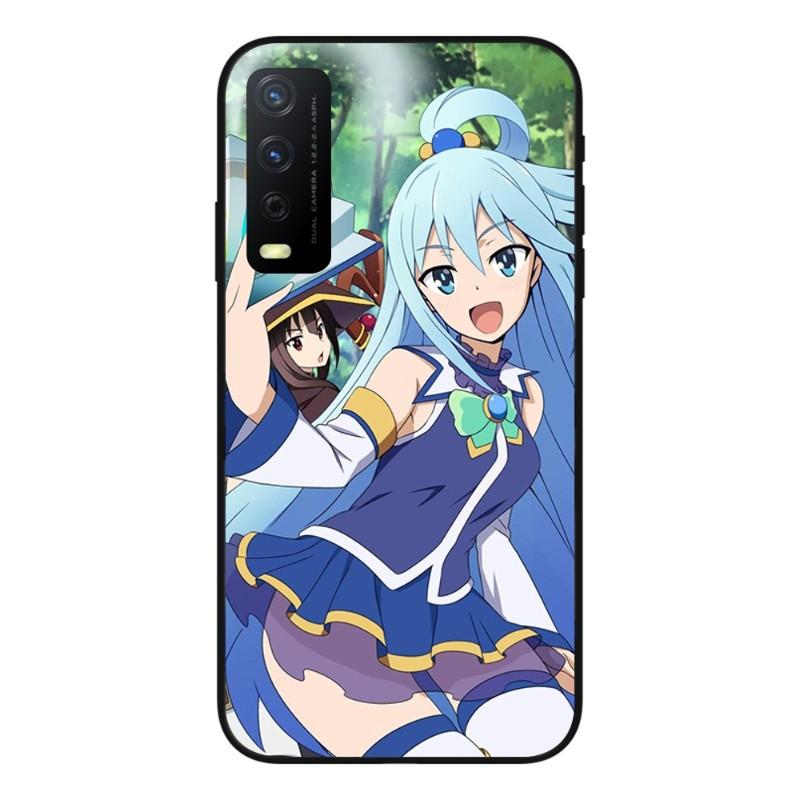 Cute Konosuba Anime Girl Phone Case For VIVO Y95 Y93 Y31 Y20 V19 V17 V15 Pro X60 NEX Soft Black Phone Cover