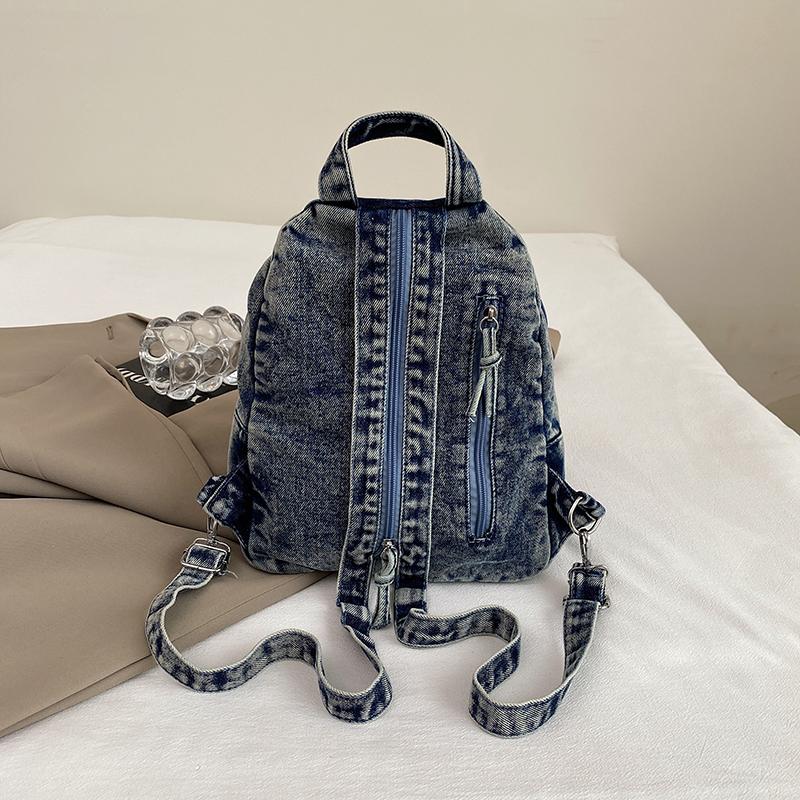 Rucsac din denim pentru femei, ghiozdan de student, geantă de piept multifuncțională