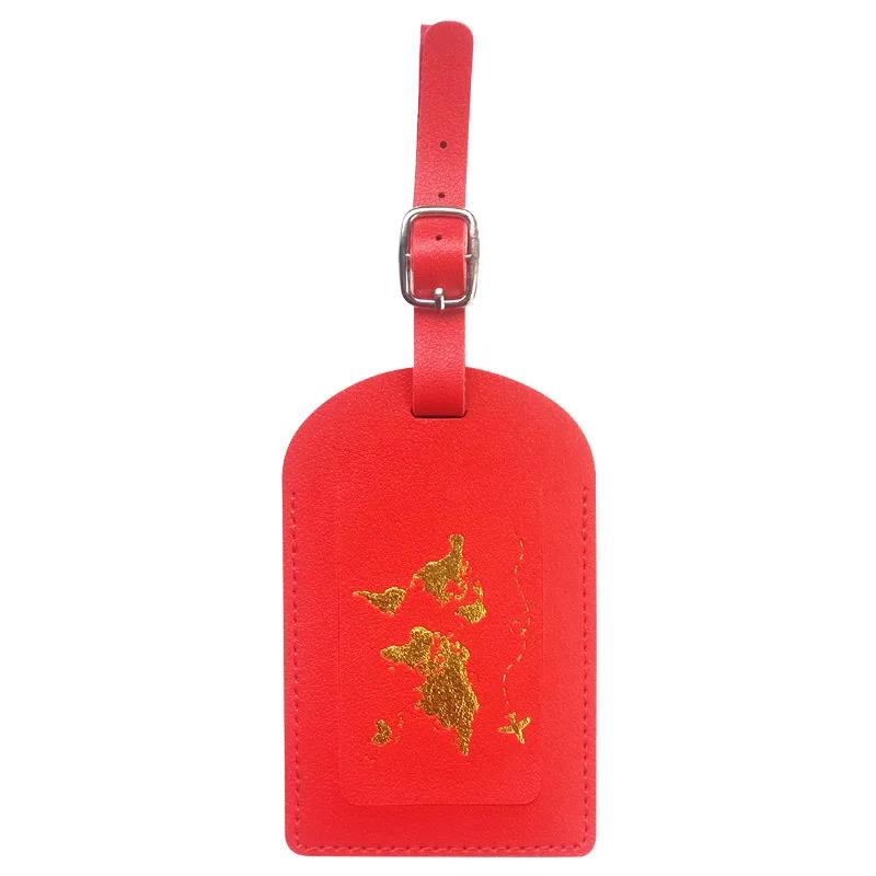 Men Women PU Leather Cute Luggage Tag Suitcase Address Label Baggage Boarding Bag Tag Name ID Address Holder Travel Accessorie
