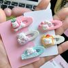 5Pcs Girl Hairpins White Bear Hollow Design Oval Hair Clips Cartoon Style Stable Hair Fixing Pins Multiple Styles Hair Accessories