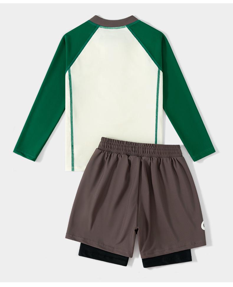 Children's Long-Sleeve Sun Protection One-Piece Swimsuit - Trendy Summer Vacation Outfit for Big Kids & Teens