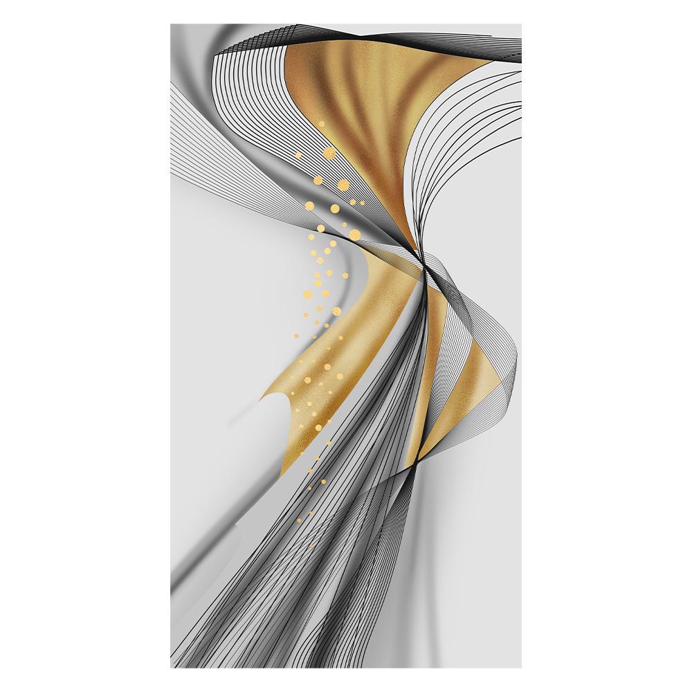 Modern Nordic Abstract Ink Wall Art Canvas Painting Gold and Black Versatile Ribbon Posters Prints Picture for Living Room Decor