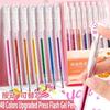 8-48 Colors Retractable Glitter Gel Pens Uncap Type Ballpoint Pen Card Stock Marking Coloring Drawing Art Marker Art Stationery