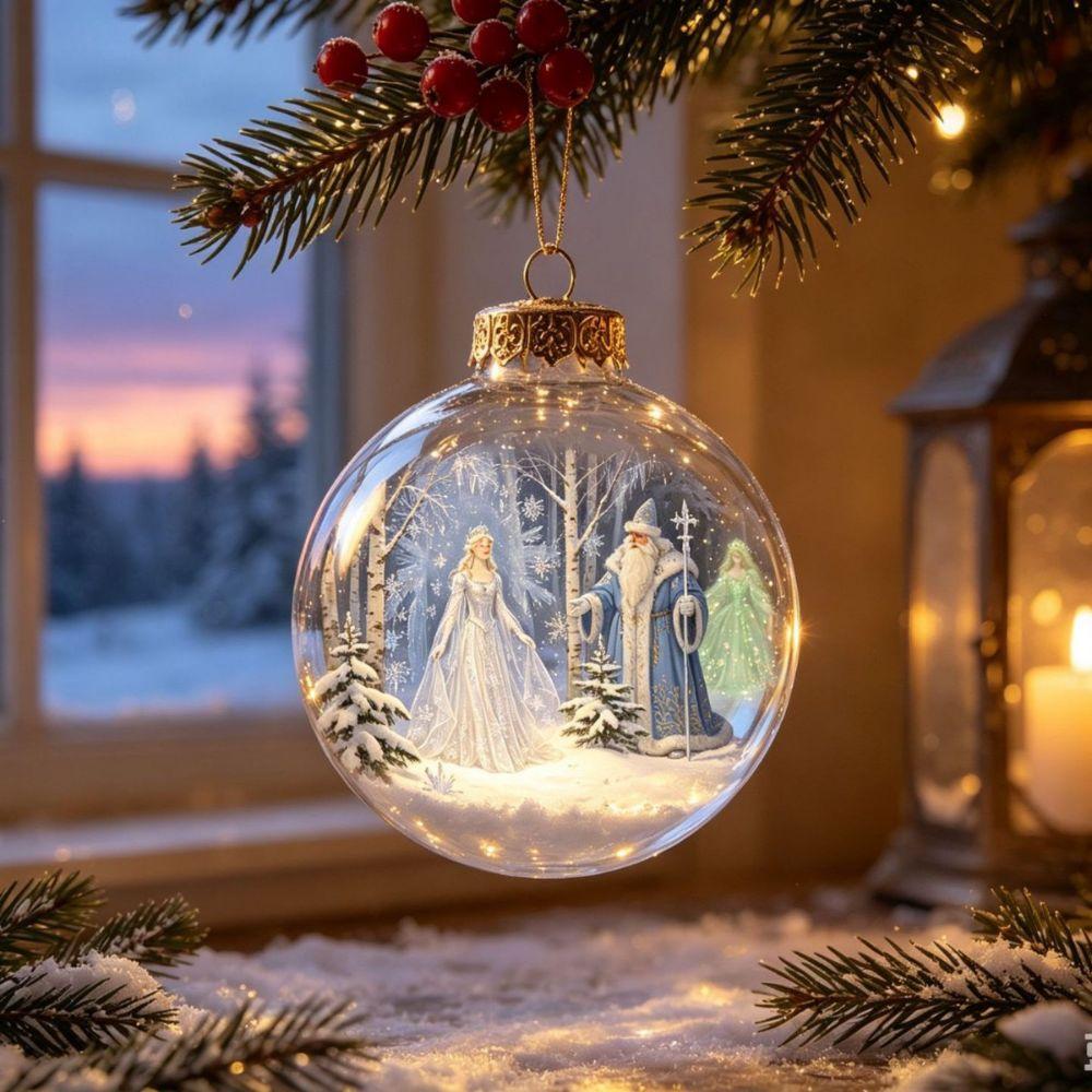 Lighted Christmas Tree Bauble Plastic Hanging Ornament New LED Light Ball Home Decor