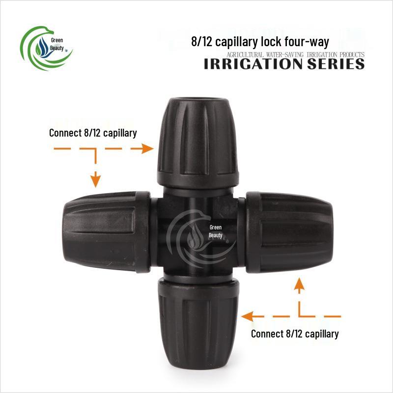 Capillary Fittings Set: 8/12 Straight, Elbow, Tee, 9/12 Connector, Garden Irrigation Auto-Watering