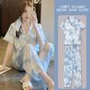 Japanese Kitty Cat Pajamas Women's Summer Thin Short-sleeved Trousers Loose Plus Size Girl Raw Loungewear Set