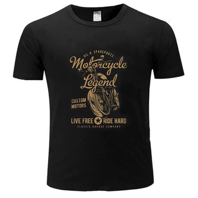 Streetwear Biker Men Cotton Classic T-shirt Motorbike Cool Fashion Big Size Tee Male Vintage Motorcycle Couple Top Unisex