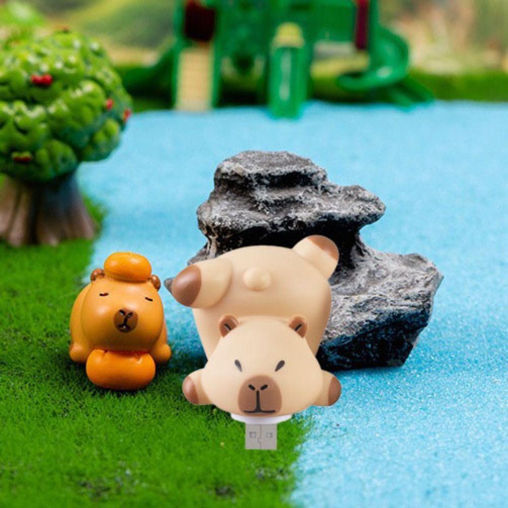 

Милый USB-ночник с капибарой, пластиковый USB-разъем, лампа с изображением животных, USB-небольшая атмосферная лампа для спальни