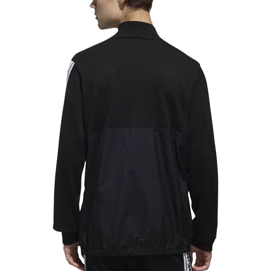 Adidas Logo Stand Collar Long Sleeve Zip Jacket Retro Sports Jacket Men Jacket Black DW7889