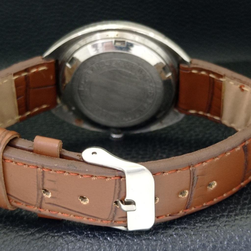 AUTOMATIC HMT RAJAT 6501 INDIAN MENS DAY&DATE WHITE COLOR DIAL WATCH a431901-2 R109-a431901