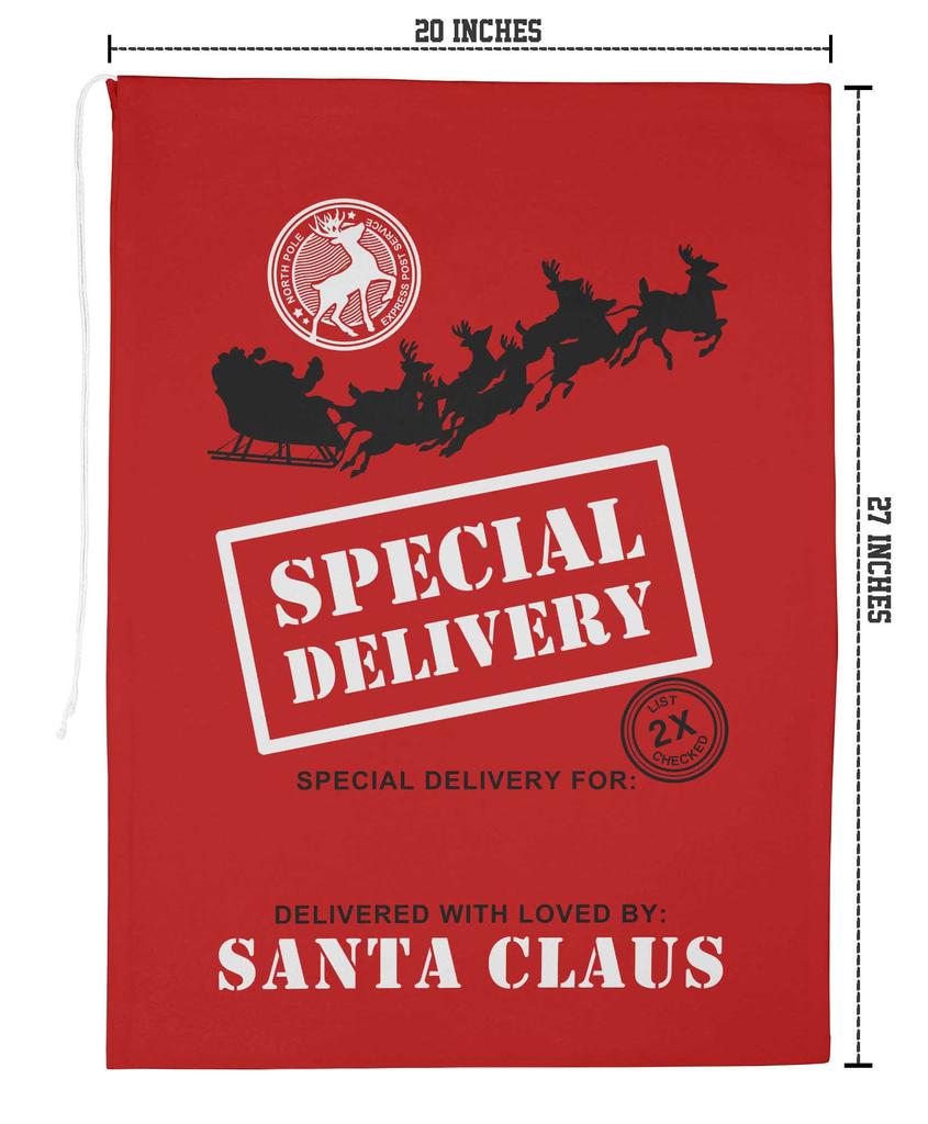 Printtoo 2 Pcs Santa Gift Sack For Kids Presents Xmas Bag Christmas Sack Personalized Bags Large 27x20 Inch