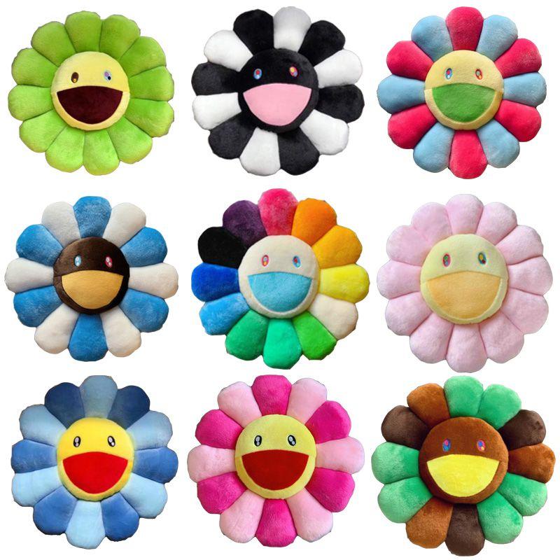 Bright And Colorful 40cm Takashi Murakami Rainbow Flower Pillow Plush For Kids