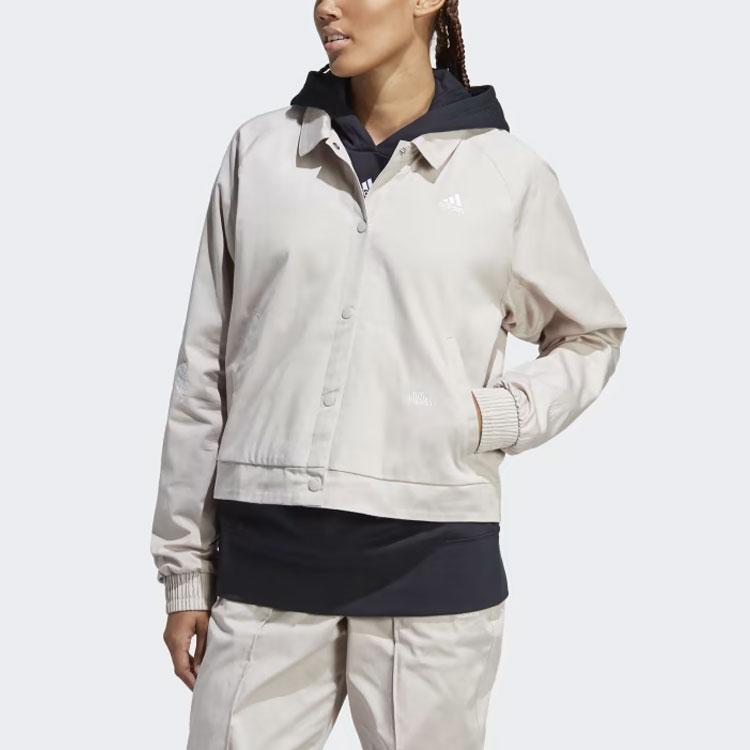 adidas Track Top With Healing Crystals Inspired Graphics And Embroidery Details Women Tops Light-Taupe IC5713