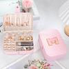 PVC Letter Leather Portable Jewelry Box Double Earrings Earrings Ring Jewelry Storage Box