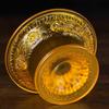 Buddhist Guardian Tray Cup Furnishing Glass Handicraft Embossed Tibetan Interior Buddhism Holy Water Plate Home Gift Decorative