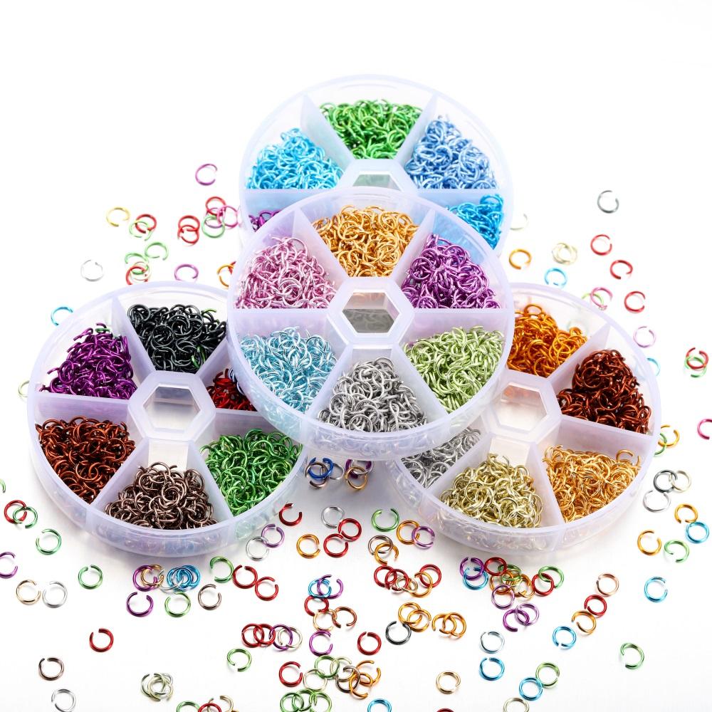 1 set colorato anello aperto ad anello singolo anelli di salto divisi collana braccialetto orecchino connettore per gioielli fai da te che fanno accessori