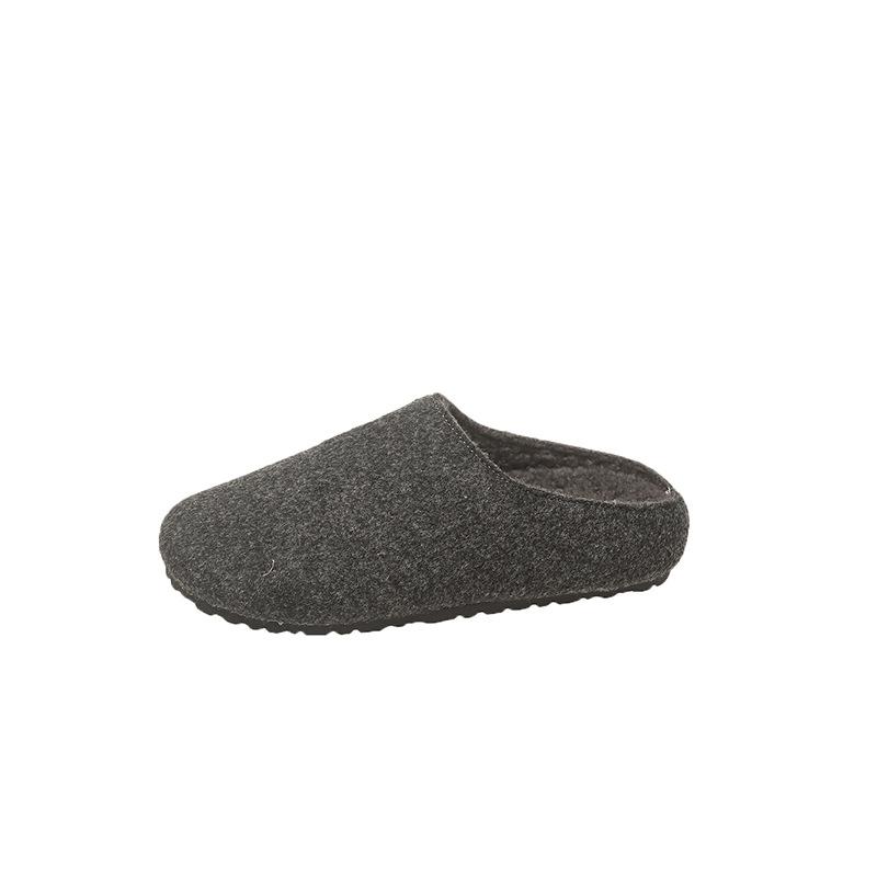 Thick-soled fluffy shoes with plush bag head Birkenstocks slippers elegant fairy style lazy shoes wear 22 autumn and winter models