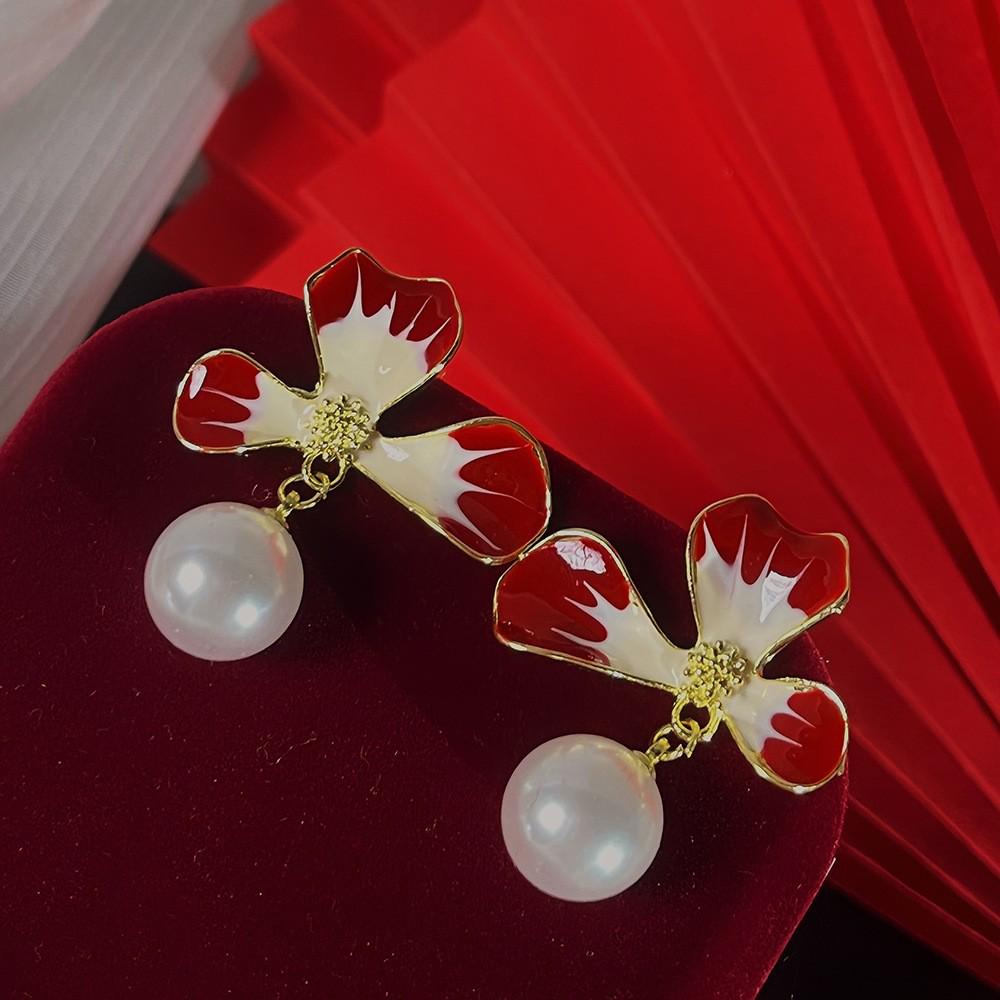 Geometric Green Retro Korean Square Earrings for Women