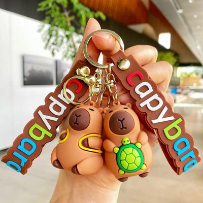 Kreative Niedliche Capybara Schlüsselanhänger für Autoschlüsselanhänger Anime Cartoon Capibala Frauen Puppenanhänger Weihnachtsgeschenke