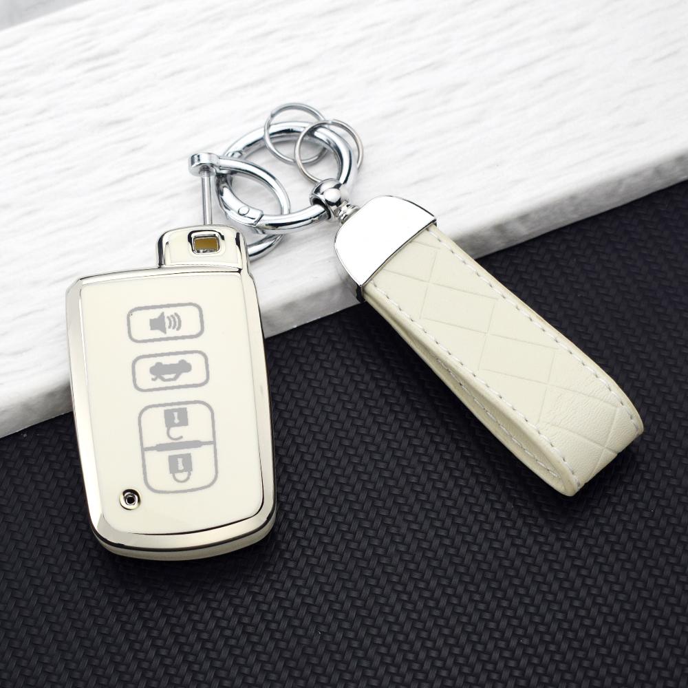 Soft TPU Car Key Case Cover for Toyota Camry RAV4 Corolla Highlander Avalon Smart Key Protector Holder Keychain Accessories