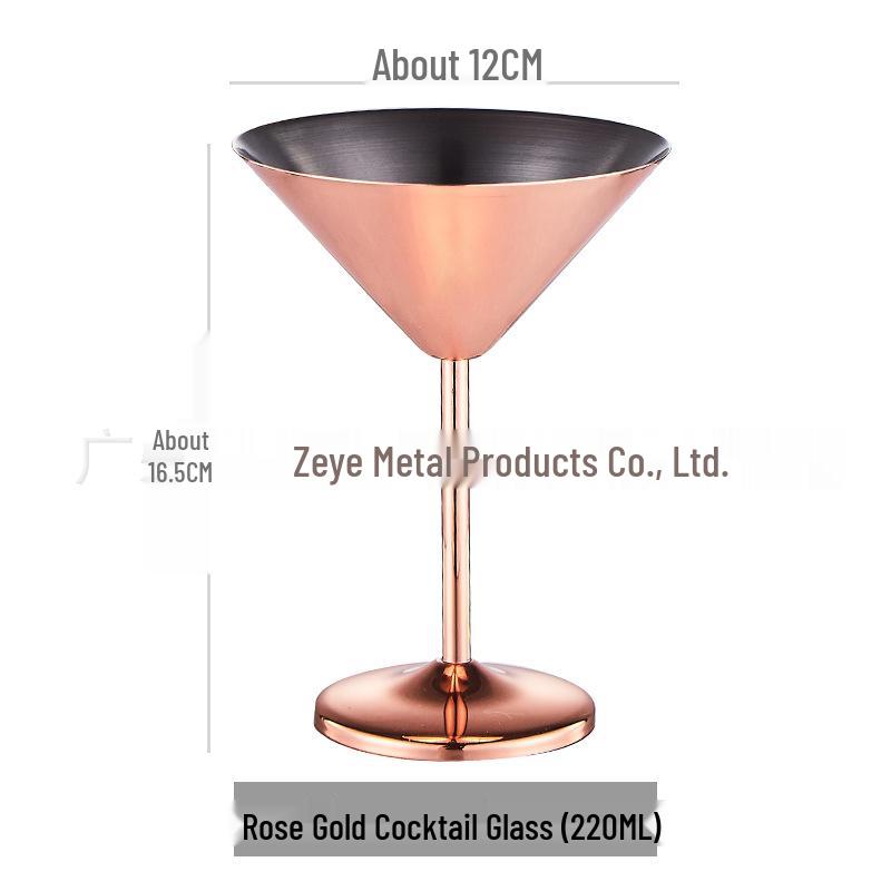 Creative High-Stemmed Stainless Steel Cocktail and Ice Cream Glass