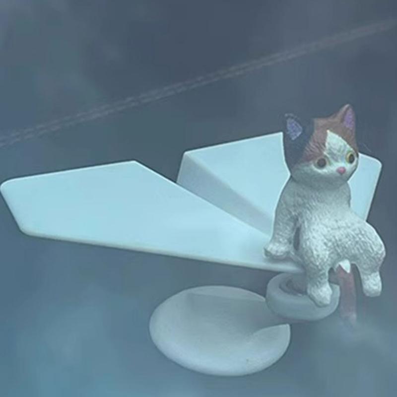 Solar Powered Rotating Airplanes Car Accessory Dashboard Decoration ABS Craft with Secure Silicone Mount for Long Travel