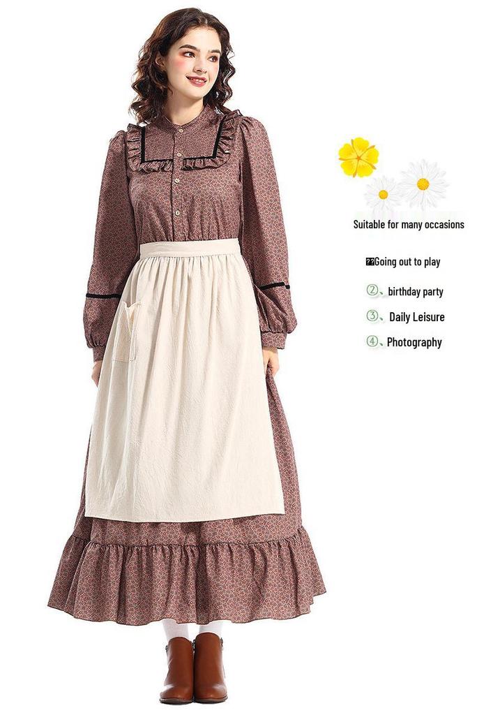 Prairie Colony Viktorianisches Blumenkleid – Halloween-Pionierkostüm