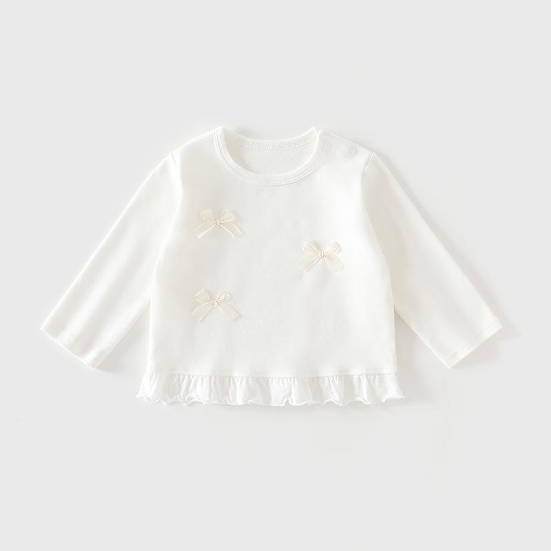 New Baby Girl Lace Base Layer T-Shirt - Spring/Autumn Korean Style Sweet Top