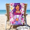 1PC Custom Name Beach Towel Fantasy Friends Aph-mau World Beach Towel, Suitable for Camping, Travel, Beach Accessories, Super Absorbent, Family Gift
