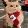 Reindeer Puppy Knitted Scarf Santa Claus Pet Winter Warm Scarf Pet Christmas Scarf  Christmas Party