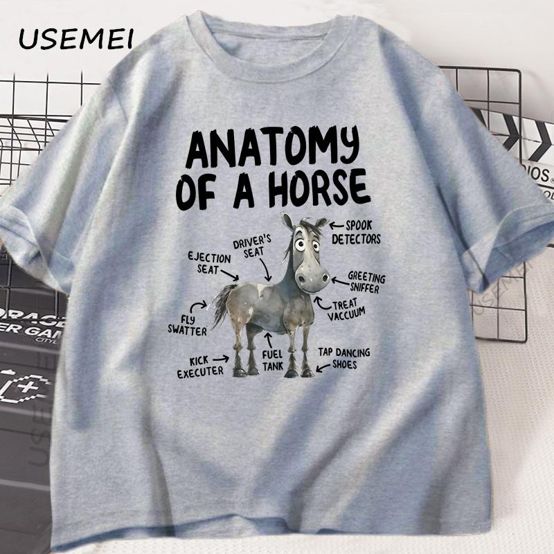 Anatomy of A Horse T Shirt Funny Horse Lover T-shirt Men Women Graphic Streetwear Short Sleeve Tshirt Harajuku Mens Clothing