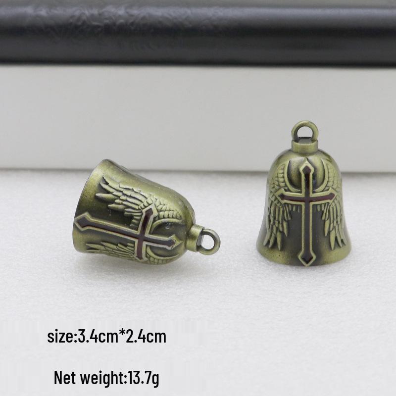 Retro Metal Jewelry Keychain with Bell Pendant - Car and Bag Decoration