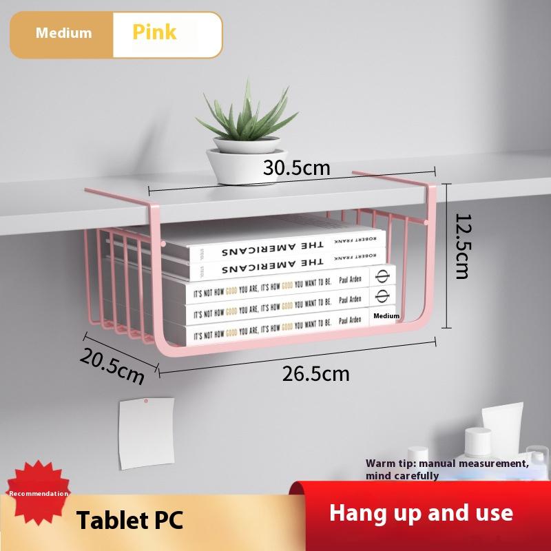1pc hanging mesh basket iron material large capacity hanging cabinet under wall hanging wardrobe storage basket kitchen tools