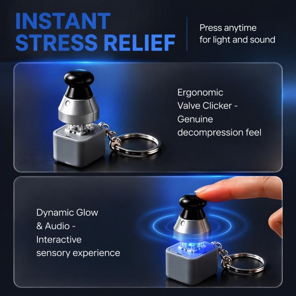 Light Up Pressure Cooker Voice Keychain Keyboard Clicker Button Sound Pendant Kids Toy