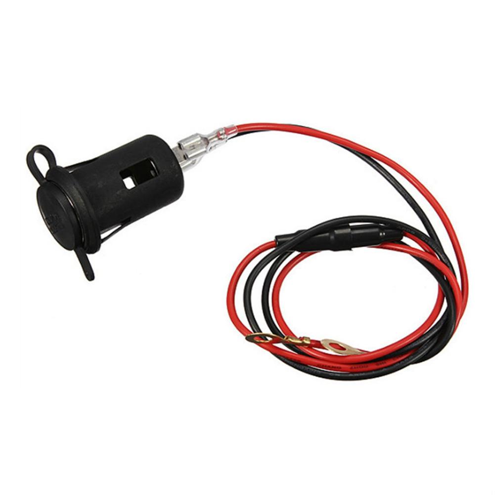 DC 12V 24V Universal Motorcycle Waterproof Cigarette Lighter Socket Plug With Fuse & Wire