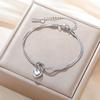 Trendy Heart Charm Women's Bracelet Stainless Steel Love Knot Snake Chain Bracelet Girls Birthday Mother's Day Gift 2026 New