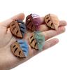 3 PCs/Lot Vintage Resin Wood Effect Leaf Pendants Wooden Plant Foil Charms For DIY Earring Charm Jewelry Making 3.7cm X 2.8cm
