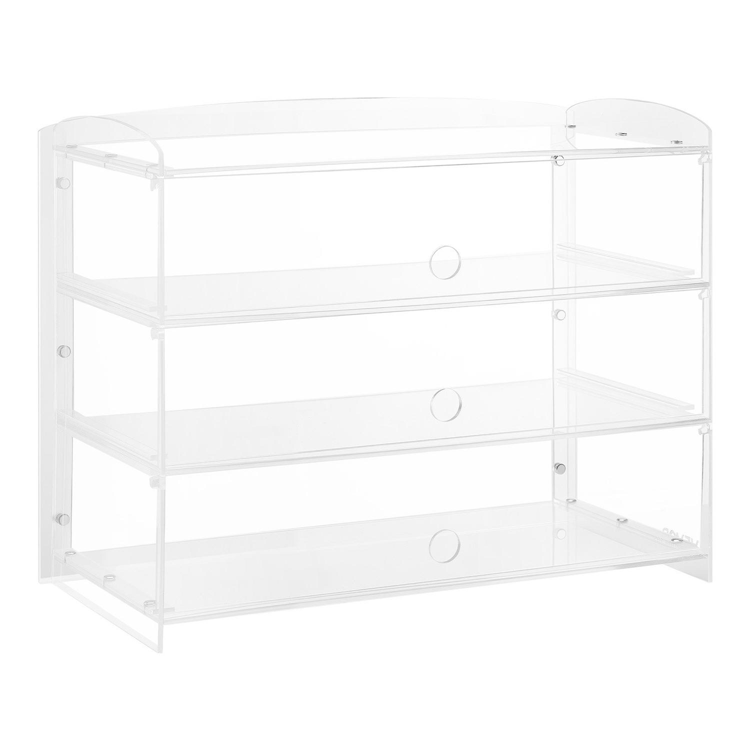 Vitrină de patiserie, Vitrină de patiserie comercială cu 3 niveluri pentru blat, Cutie de pâine din acril transparent pentru bucătărie, Cabinet pentru torturi pentru petreceri cu ușă rabatabilă pentru