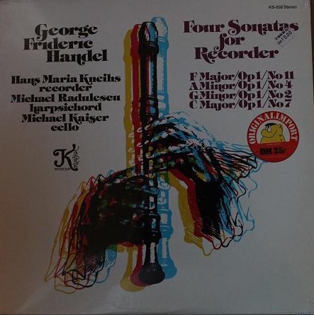 

LP Record GEORG FRIEDRICH HÄNDEL - Four Sonatas for Recorder KS532 Klavier Records 1974 US Classical Used