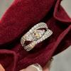 Luxuriöse künstliche Marquise-Schliff Moissanit Ringe 925 Silberbeschichtet für Damen Zertifizierter Diamant Ehering Geschenk Feiner Schmuck