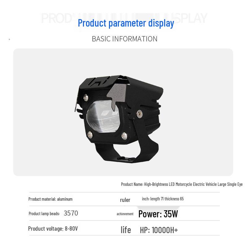 Waterproof Motorcycle LED Spotlight: Super Bright Single Eye Headlight with High/Low Beam in Yellow and White