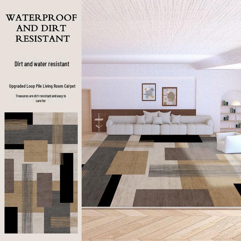 French Modern Luxury Black & White Plaid Carpet for Living Room & Bedroom