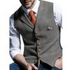 Men's Vests Tweed Suit Business Clothing for Men Striped Waistcoat Punk Vest Groomman Wedding Brown Black Grey Jacket Bleazer