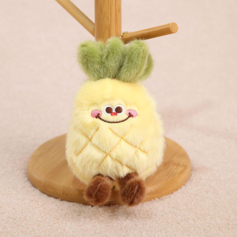 1Pcs Pineapple Strawberry Avocado Eggplant Soft Stuffed Pendant Doll Simulation Cartoon Fruits Vegetable Plush Toy Fun Gift