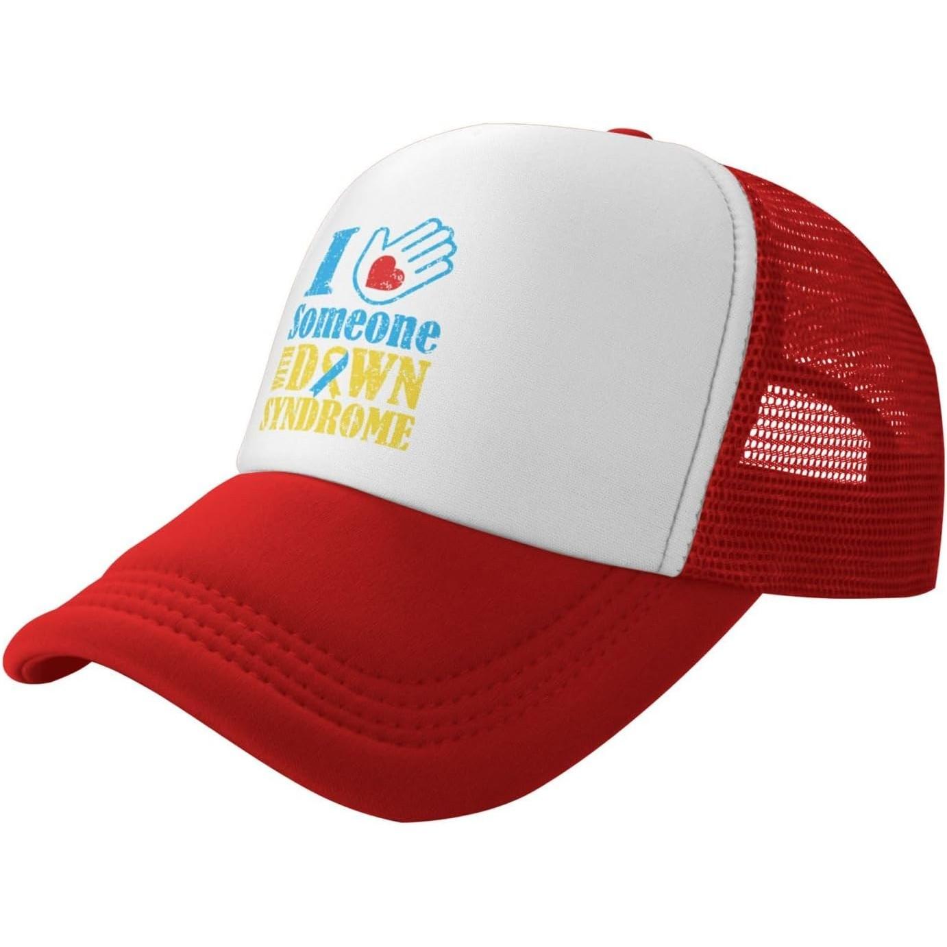 Down Syndrome Awareness I Love Someone Trucker Hat Polyester Mesh Snapback Cap Unisex Casual XS(old)